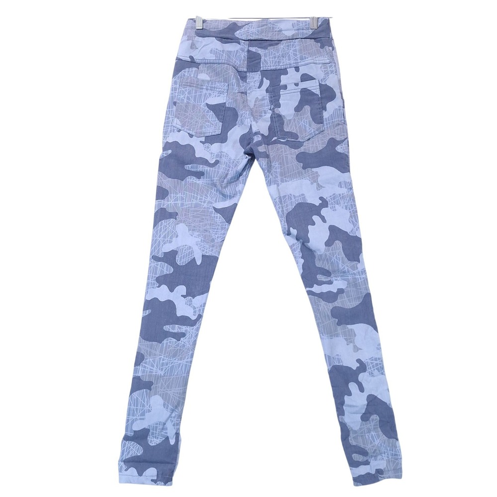 Venti 6 Blue‎ Camo Sequin Distressed Joggers Pants XS Patchwork Made in Italy
